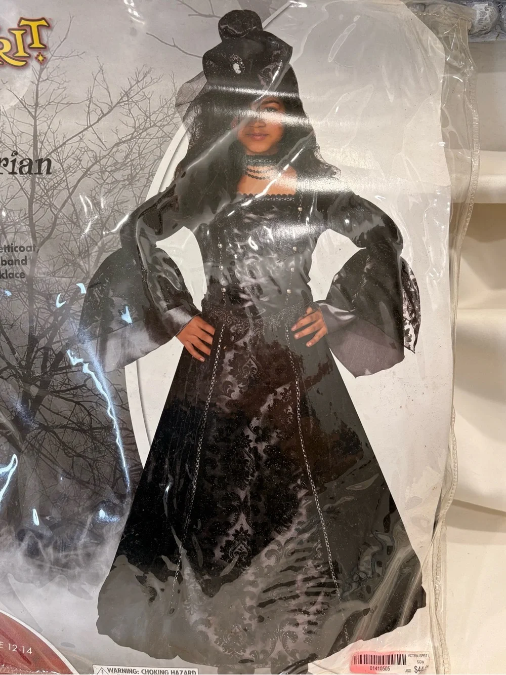 NEW Spirit Halloween Child’s Black Victorian Spirit Costume Size L